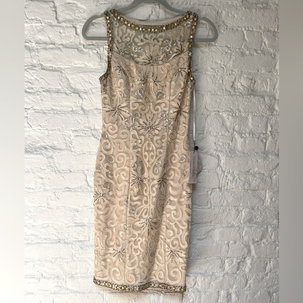 Sue wong beaded champagne dress